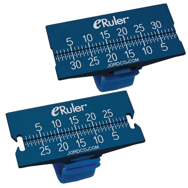 Jordco e-Ruler Reduced Glare Metal Ruler with rings (small